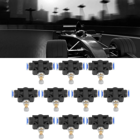 10pcs Air Flow Control Valve, 6mm Tube OD Pneumatic Air Flow Control Valve Connector with Quick Connect Fitting