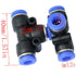 LQ Industrial 1/4 inch Air Hose T Connector, 4PCS 6x6x6mm Plastic Pneumatic Quick Push to Connect Tee Fitting