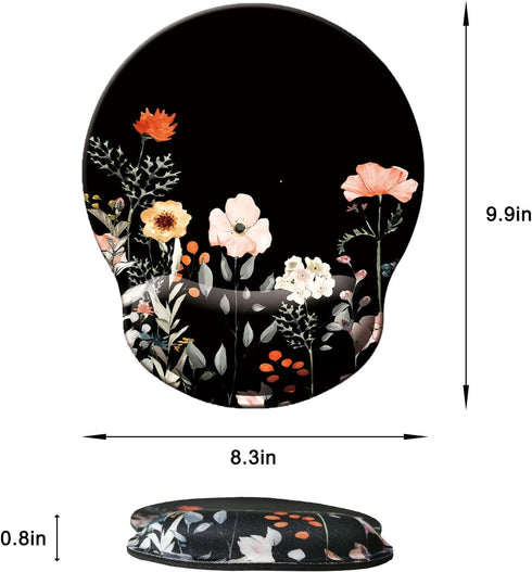 Mouse Pad with Wrist Support, Ergonomic Memory Foam Cushion, Non-slip Rubber Base Gaming Pad for Home Office Computer