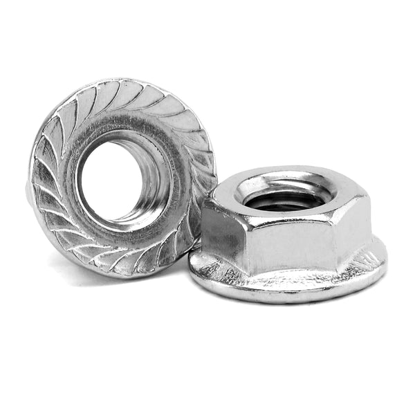 SG TZH 5/16-18 Serrated Flange Hex Lock Nuts 100Pcs 304 Stainless Steel 18-8, Full