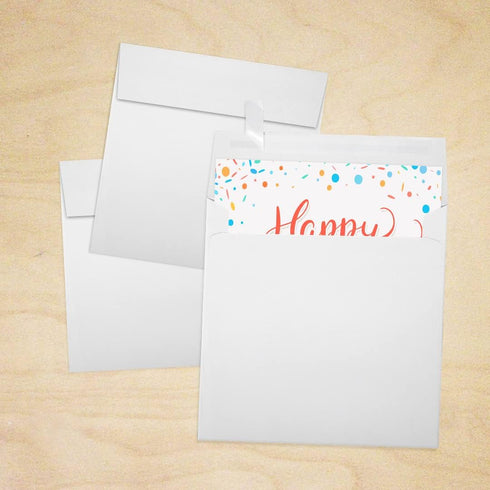 LUXPaper Square Invitation Envelopes, Bright White, 6 1/4" x 6 1/4", 70lb. Text, 250 Qty