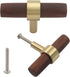 Piutouyar 2 60 mm/2.36 inch Pcs Walnut Cabinet Pulls, Single Hole Wood Drawer Handle Knobs, T Bar Knob Pull Handles
