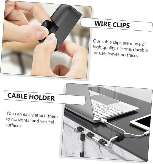 DOITOOL 12pcs Cable Management for Desk Adhesive Cable Organizers Clips for Nightstand Office and Home