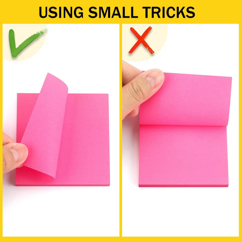Sticky Notes 3x3, Bright Colors Self-Stick Notes, 8 Pads, 80 Sheets/Pad (Rose Red)