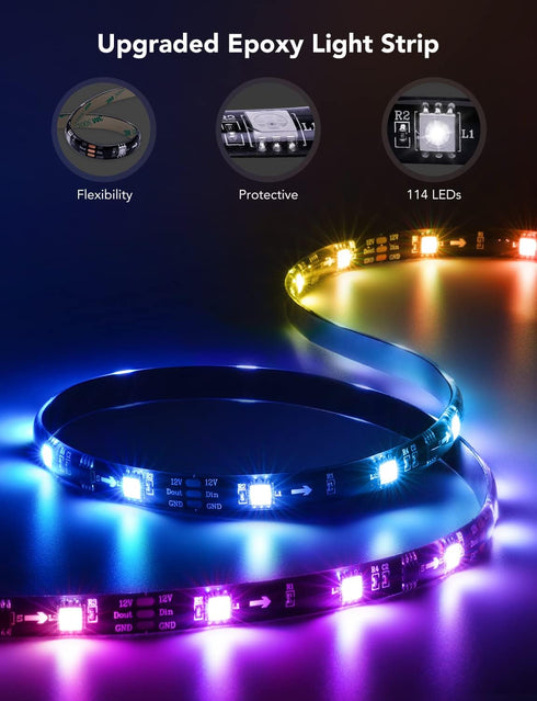 55-65 Inch 99+ Govee TV LED Backlight, RGBIC Smart LED Strip Lights for TVs, Bluetooth and Wi-Fi APP Control, Works