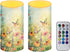 Butterfly Floral LED Lights Pillar Candles Color Changing LED Flameless Candles Multicolor Battery Operated Candles