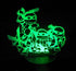 WS Designs 6.5" 3D Baby Turtles in Ninja Cosplay Wide Laser Engraved Effect Acrylic LED Desk Top Night Lamp