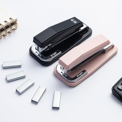 M&G Desktop Stapler Portable Stapler with 50 Sheet Capacity, 360 Rotation Design, Two Binding Modes, Classic Stapler with 1000 Staples, Durable Staplers for Office School Home (Pink) by M&G