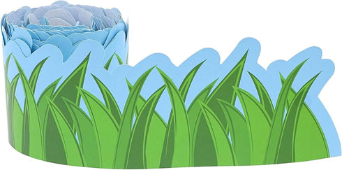 Juvale 12-Pack Green Grass Bulletin Board Border Strips 3in x 36ft for Spring Classroom Decor