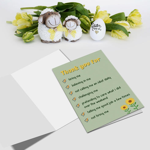Nchigedy Funny Thank You Card for Boss Manager, Boss's Day Card from Employee Staff, Boss Appreciation Card, Bosses Day