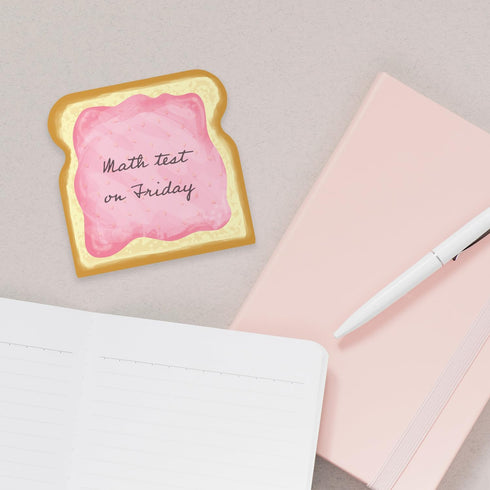 Peanut Butter and Jelly Sticky Note Assortment | 4" x 4" Repositionable Jam Notes | Set of 3 Funny Food Pads