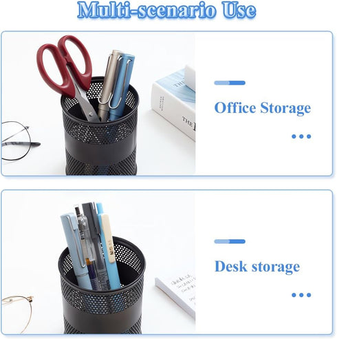 M&G Pencil Cup Holder, Mesh Pen Organizer for Desk, 1 Pack (Black)