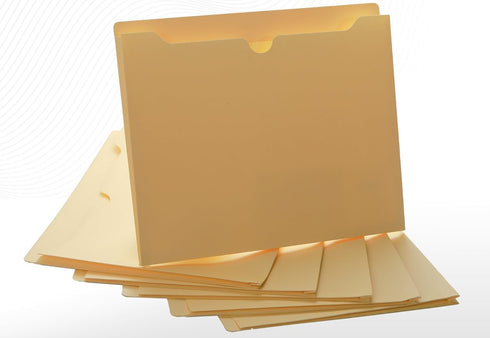 Manila File Jackets - 1 Inch Expansion, Letter Size, Reinforced Straight-Cut Tab, 6 Pack