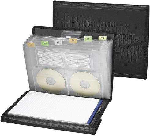 Smead Poly Pro Series II Pad Folio - 7-Pocket Expanding File, Letter Size, Black (85830)