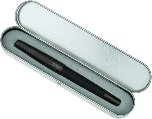 Hongdian 6013 Pure Black Solid Metal Fountain Pen with Extra Fine Nib, Senior General Ink Converter Pen in Metal Box