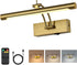 Battery Operated Picture Light with Remote,Wireless Gallery Lights Brass 12in Rechargeable Display