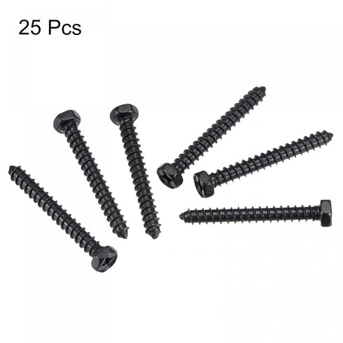 uxcell Hex Lag Screws 1/4" x 2" Carbon Steel Phillips Head, 25pcs Self-Tapping Bolts for Deck Building