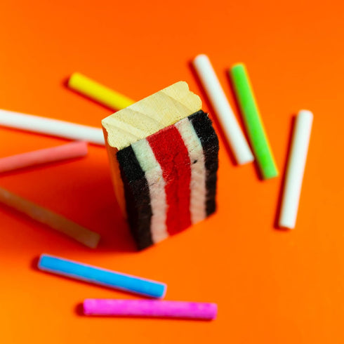 BAZIC 4-Pack Chalkboard Eraser | Wood Felt Cleaner for Blackboard & Whiteboard | Dustless Duster for Home & Office