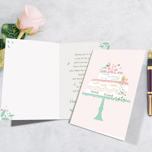 Supoeguk Lovely Birthday Card for Friend, Sweet Best Friend Birthday Cards Gifts for Women, Happy Bday to My Lovely