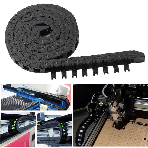 BCZAMD 10X11mm Drag Chain Semi Enclosed Type Adjustable Cable Wire Carrier, Black 1M Plastic Flexible Track