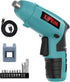 Kiprim ES3 Small 4V Electric Screwdriver, Cordless with Rechargeable Battery, LED Light, Blue