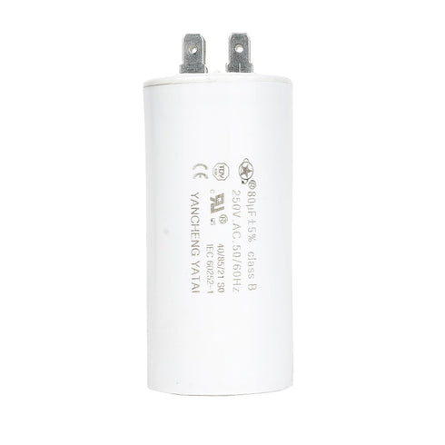 CBB60 Capacitor 80uF 250V AC 4-Pole for Irrigation Pump, Washing Machine, Drainage Pump, Cement Mixer, Dehumidifier
