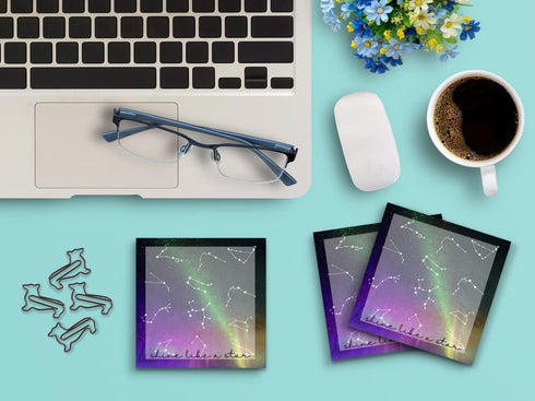 Sticky Notes 12 Pack 3"x3" 50 Sheet Count Per Pad, Shine Like a Star Galaxy Sky, Cute Funny Memo Note Pads Stationery Journal Planner Paper