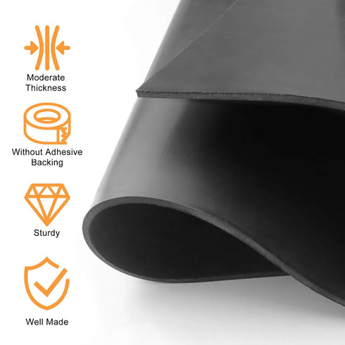 Neoprene Rubber Sheet, Solid Rubber Seal Strips for DIY Gasket Materials, Oil-Resistance, Anti-Slip