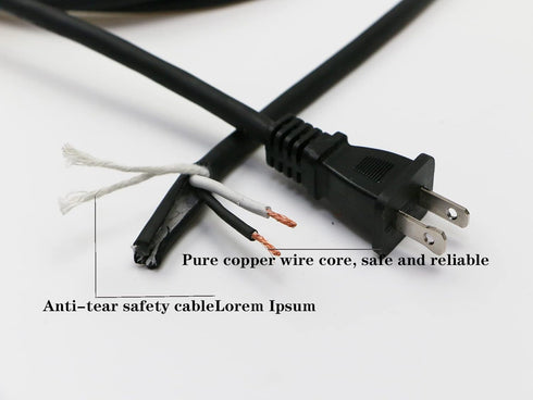 10 Feet Power Tool Cord Replacement, 2 Prong 16AWG Oil Resistant Waterproof Rubber Flexible Cord