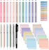 Jutom 29 Pcs Book Annotation Kit, Aesthetic Highlighters, Gel Pens, Sticky Notes, Dual Ended Markers for School