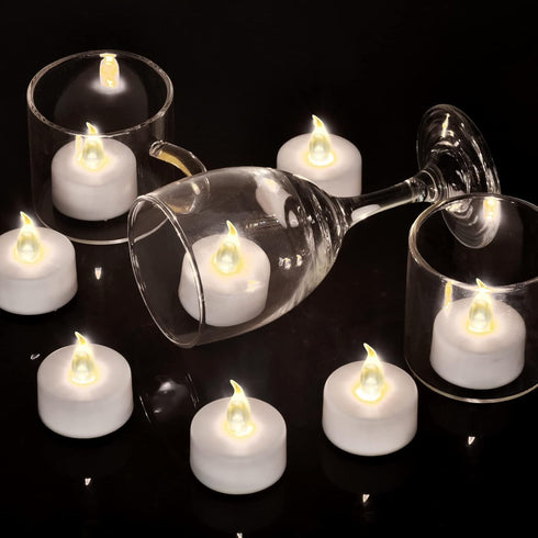 Lights:200 Pack 200+ Battery Operated LED Tea LED Flameless Bright Flickering Candles Long Lasting Hours Electric