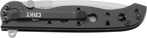 M16-01S M16-01S CRKT Folding Knife with Frame Lock: Stainless Steel Plain Edge Blade, Stainless Steel Handle