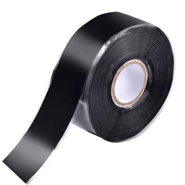 Self Fusing Silicone Tape, 1 in x 16.4', Black Waterproof Rubber Leak Proof Sealing Tape for Repairs