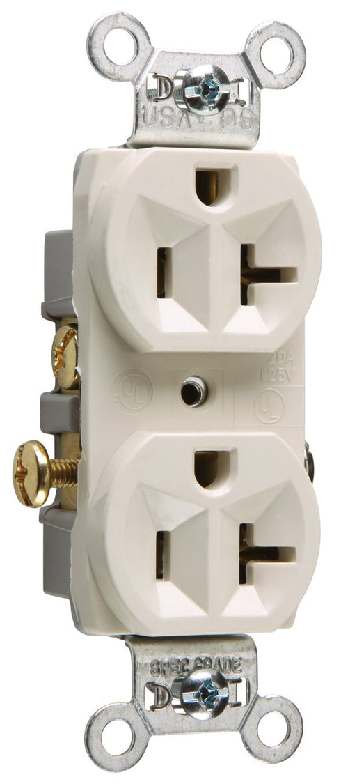 Pass & Seymour Legrand CR20LACC12 20 Amp Commercial Specification Grade Duplex Receptacle Outlet, Side Wire,