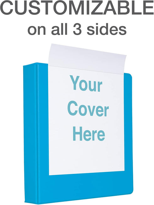 Oxford 3 Ring Binders, Durable 1 Inch D Rings for School and Office, ClearVue Presentation Binder, Blue, 4PK