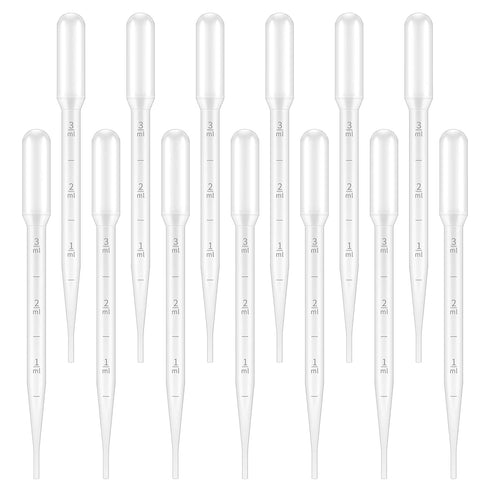100PCS 3ml Disposable Plastic Pipettes by G2PLUS, Graduated Transfer Pipettes for Science Laboratory