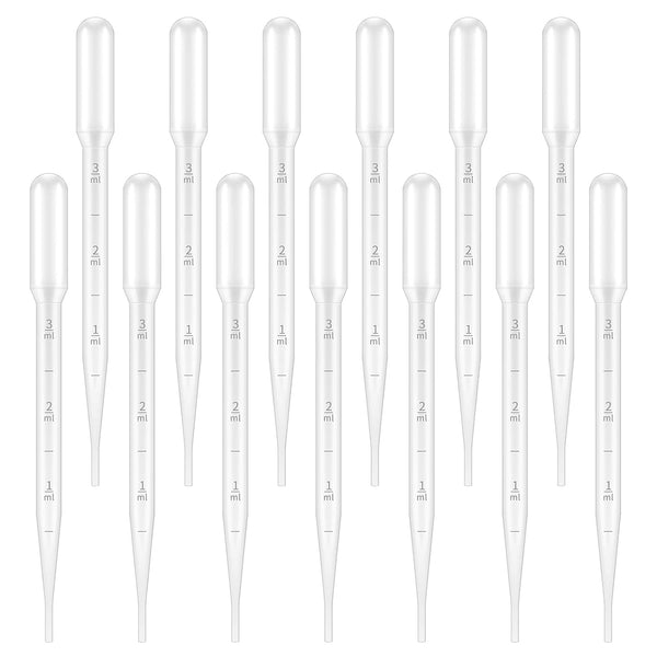 100PCS 3ml Disposable Plastic Pipettes by G2PLUS, Graduated Transfer Pipettes for Science Laboratory
