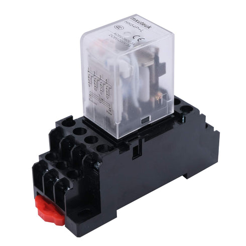 mxuteuk 2pcs HH54P AC 110V/120V Coil 14 Pin 3A 4PDT LED Electromagnetic Power Relay with Base