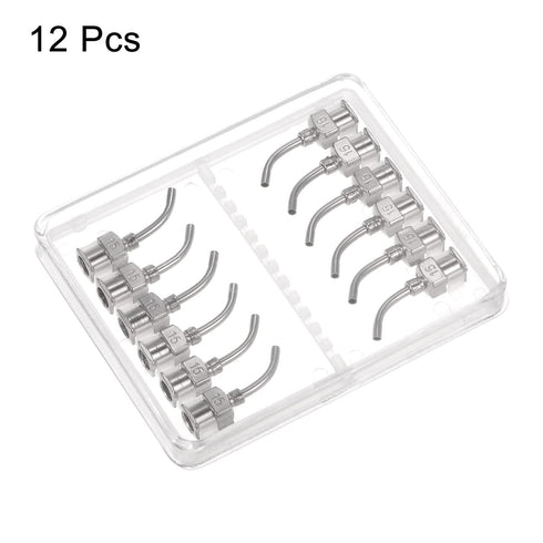 12pcs 15 Gauge 1/2" Stainless Steel Blunt Tip Dispensing Needles with Luer Lock Connector for Ink, Glue, Woodworking