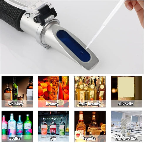 VGVGV 0-80% Brix Refractometer, Refractometer Handheld Digital Alcohol Liquor Production Homebrew Brix V/v for Spirit