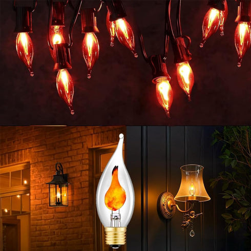 Wuluretoos Bulb, E26 Bulb 3 Dimmable Flickering Flame Light Base Decorative for Halloween & Christmas, Lighting Modes