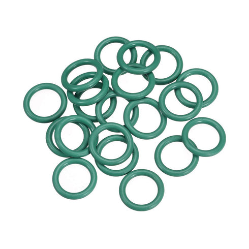 uxcell Fluorine Rubber O-Rings, 17mm OD 12.2mm ID 2.4mm Width FKM Seal Gasket for Machinery Plumbing, Green, 20 Pack