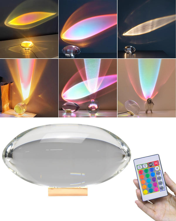 Rumexeng Angel Eyes Projection Night Light, Colorful Crystal Lamp Sunset Table Lamp, Crystal