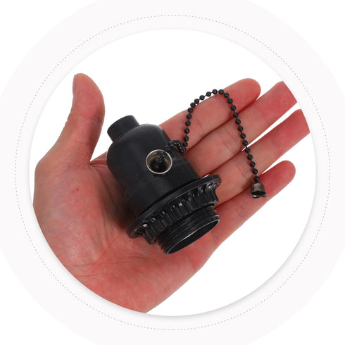 E26/E27 Bulb POPETPOP Pull Chain Lamp Socket Replacement, Universal Pull Chain Light Socket with Shade Ring for Table