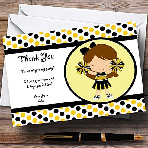 The Card Zoo Cheerleading Personalized Birthday Party Thank You Cards