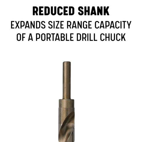 Drill America - D/ACO3/8X1/2 1/2" Cobalt Reduced Shank Drill Bit with 3/8" Shank, D/ACO Series