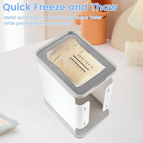 ZLHETWT 1700ml Breastmilk Freezer Organizer, Clear Freezer and Fridge Organizer Bins Reusable Breast Milk Storage Tower