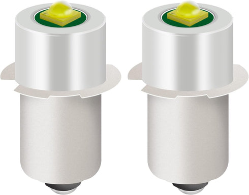 2 Pack LED Flashlight Replacement Bulb, 18V 12V 19.2V 6-24 Volt, 3W 247LM, PR2 P13.5S LED Conversion Kit