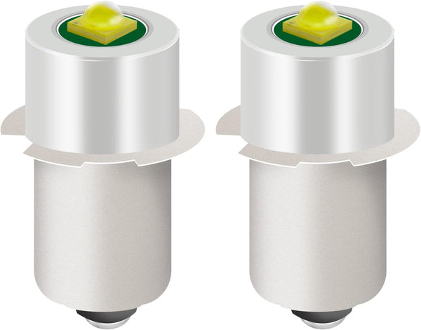 2 Pack LED Flashlight Replacement Bulb, 18V 12V 19.2V 6-24 Volt, 3W 247LM, PR2 P13.5S LED Conversion Kit