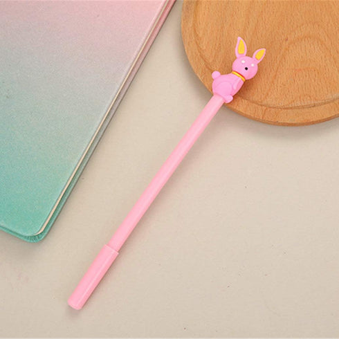Cute Rabbit Gel Ink Pens, Kawaii Black Writing Ballpoint Pens, 6PCS Funny School Stationery for Office Supplies Gift